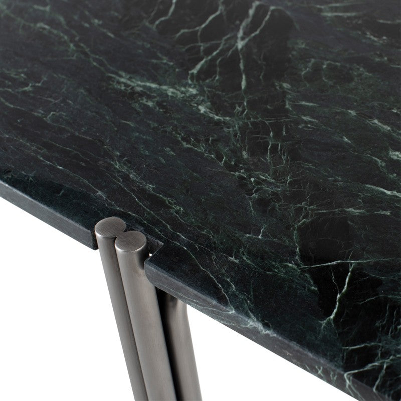 Sussur Coffee Table Green Marble/Polished Graphite 48″ - Be Bold Furniture