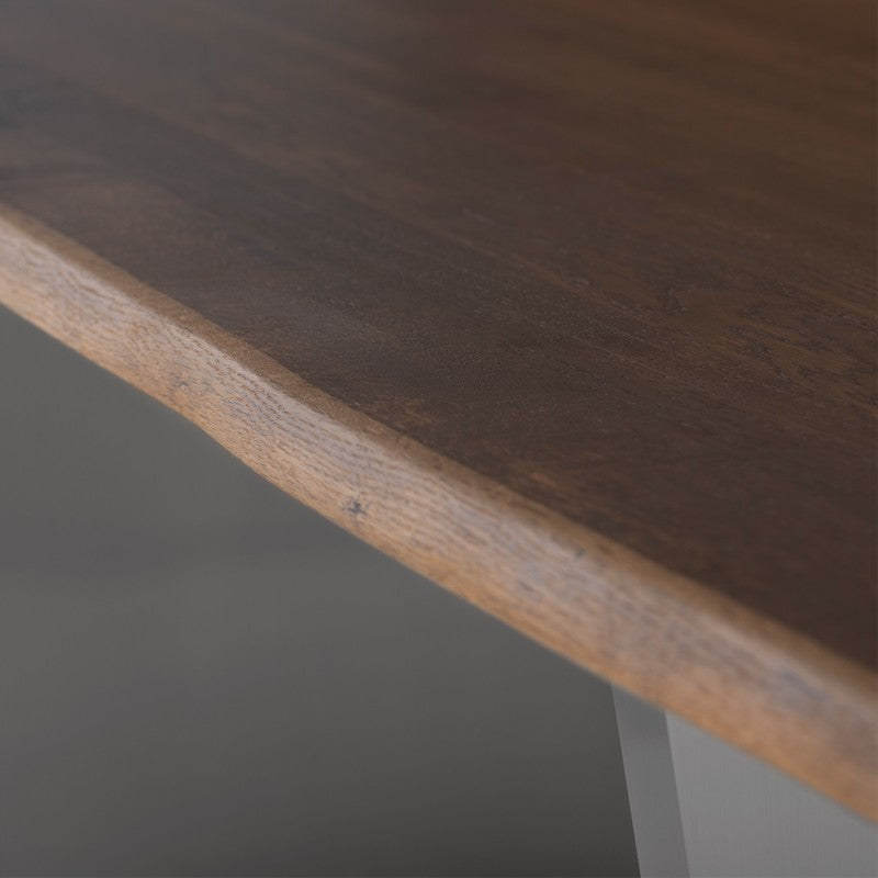 Aiden Dining Table, Seared Oak/Brushed Stainless - Be Bold Furniture