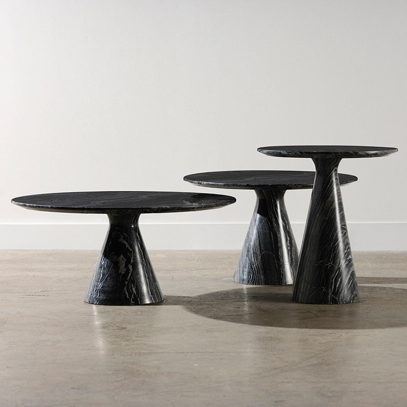 Claudio Coffee Table Black Wood Vein Marble 30″ - Be Bold Furniture
