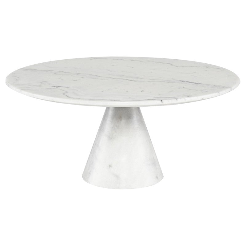 Claudio Coffee Table White Marble 35.5″ - Be Bold Furniture