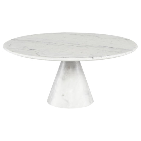 Claudio Coffee Table White Marble 35.5″ - Be Bold Furniture
