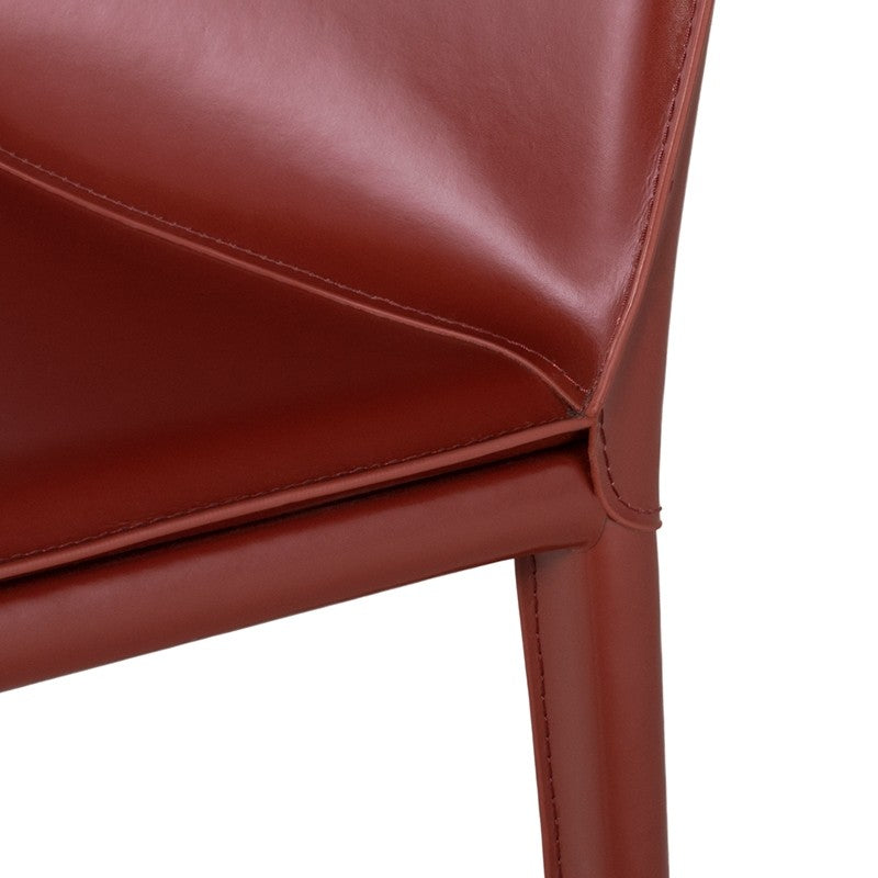 Palma Dining Chair Bordeaux Leather 19″ - Be Bold Furniture