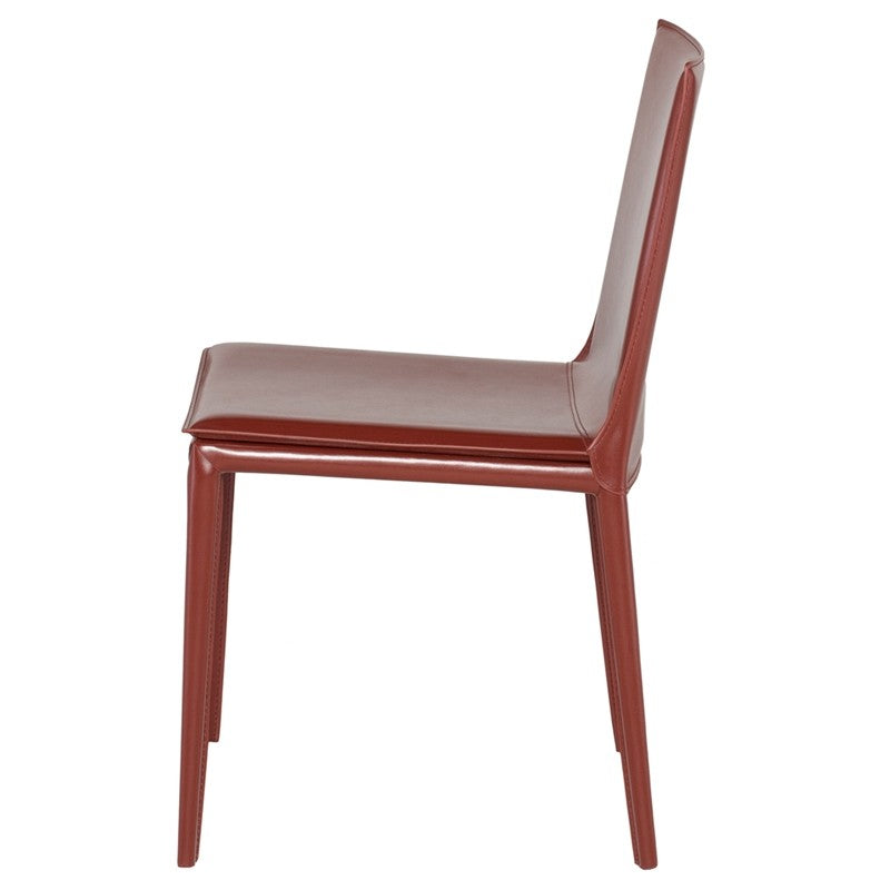 Palma Dining Chair Bordeaux Leather 19″ - Be Bold Furniture