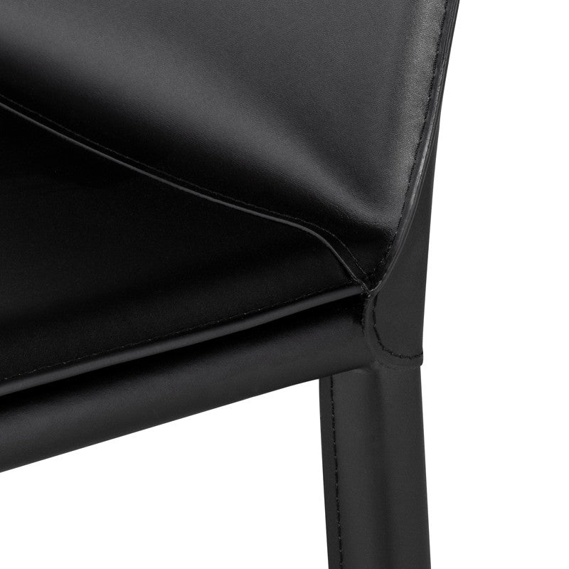 Palma Bar Stool Black Leather 17″ - Be Bold Furniture