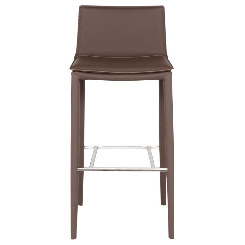 Palma Bar Stool Mink Leather 17″ - Be Bold Furniture