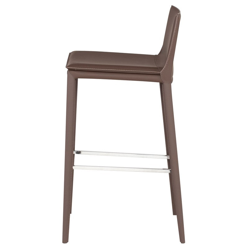 Palma Bar Stool Mink Leather 17″ - Be Bold Furniture