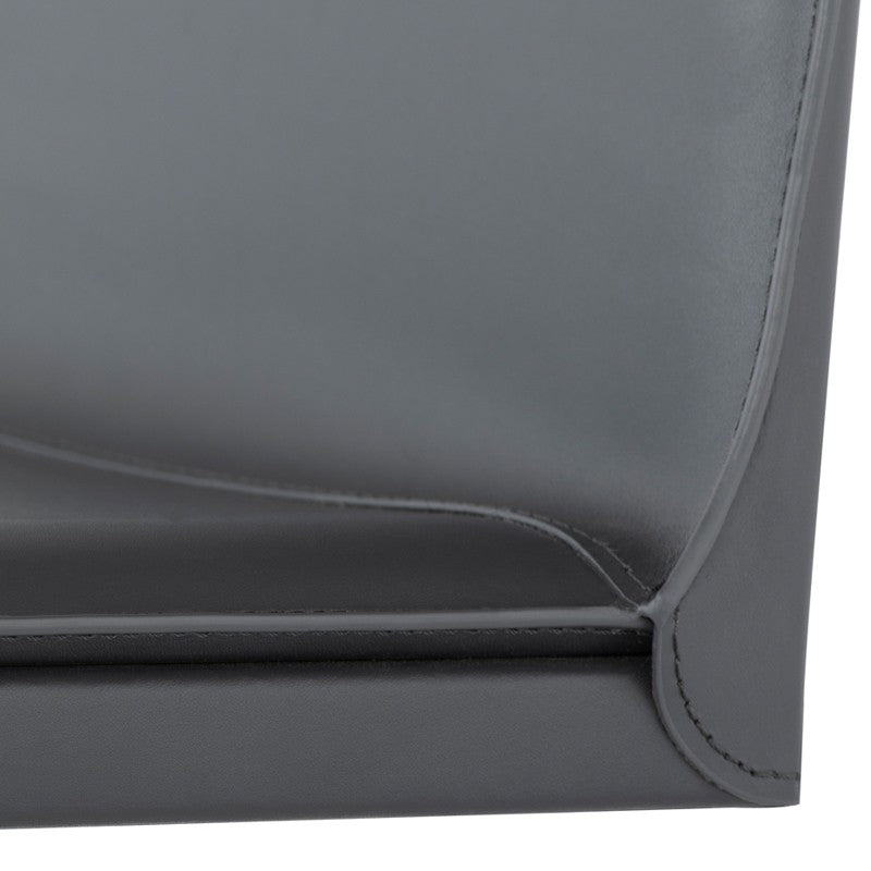 Palma Adjustable Stool Dark Grey Leather/Chrome Stainless 17″ - Be Bold Furniture