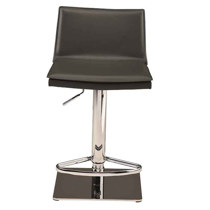 Palma Adjustable Stool Black Leather/Chrome Stainless 17″ - Be Bold Furniture