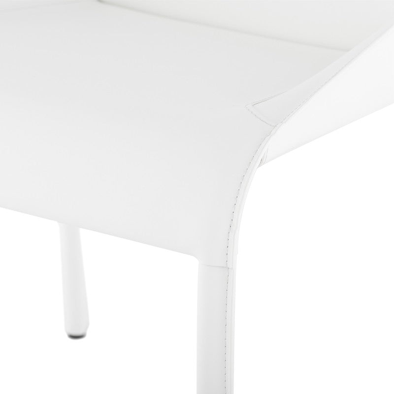 Delphine Dining Chair White Leather 22.8″ - Be Bold Furniture
