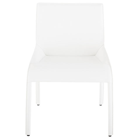Delphine Dining Chair White Leather 22.8″ - Be Bold Furniture