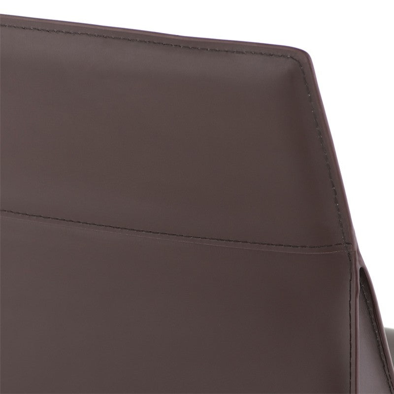 Delphine Dining Chair Brown Leather 22.8″ - Be Bold Furniture