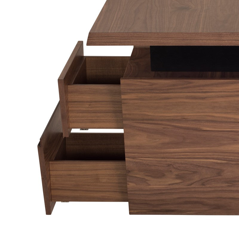 Styx Desk Table Walnut Veneer/Matte Black 60.8″ - Be Bold Furniture