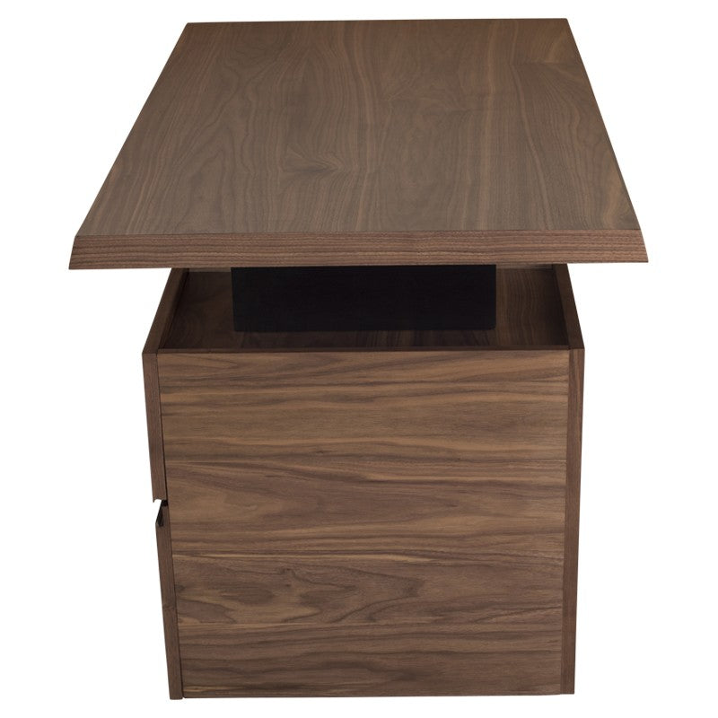 Styx Desk Table Walnut Veneer/Matte Black 60.8″ - Be Bold Furniture
