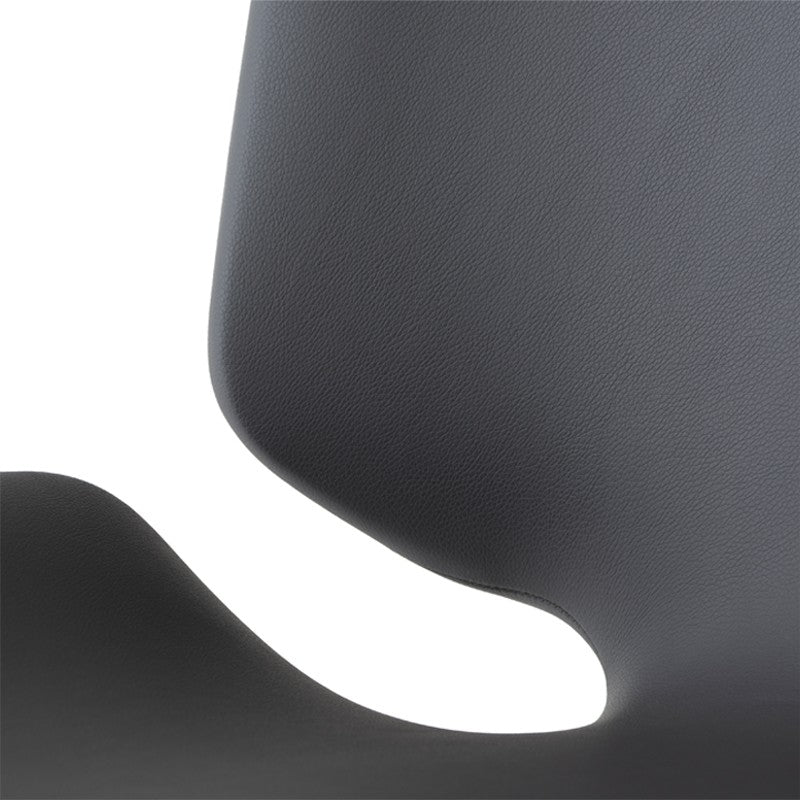 Astra Dining Chair Grey Naugahyde/Titanium Steel 21″ - Be Bold Furniture