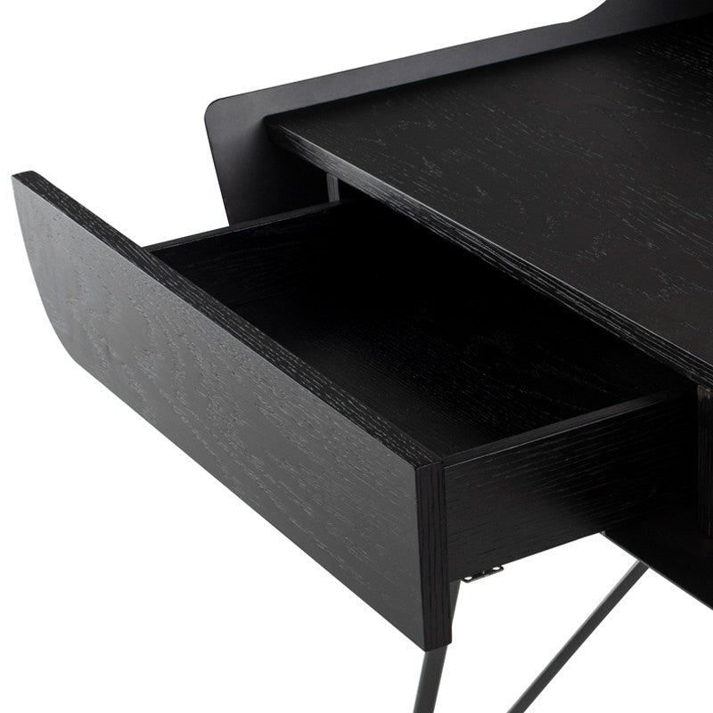 Noori Desk Table Onyx Ceneer/Titanium Steel 52″ - Be Bold Furniture