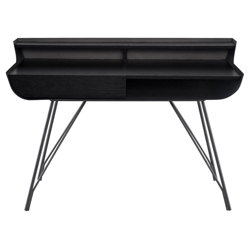 Noori Desk Table Onyx Ceneer/Titanium Steel 52″ - Be Bold Furniture