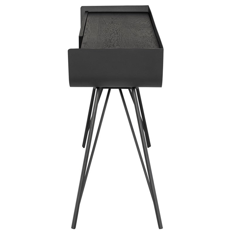 Noori Console Table Onyx Veneer/Titanium Steel 59″ - Be Bold Furniture