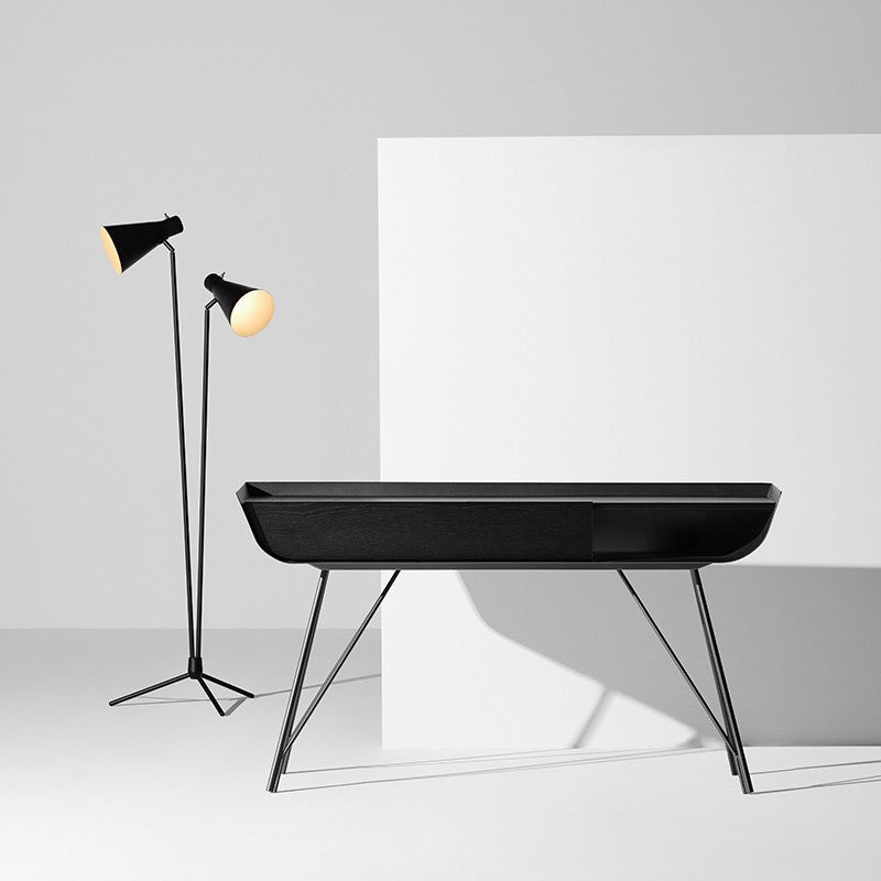 Noori Console Table Onyx Veneer/Titanium Steel 59″ - Be Bold Furniture