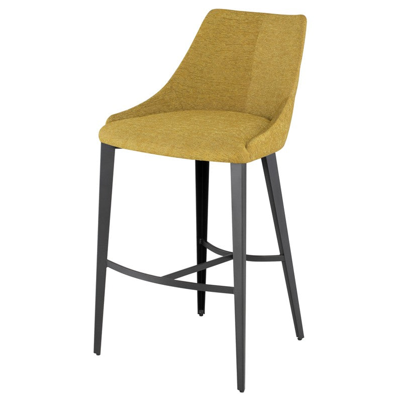 Renee Bar Stool Palm Springs Boucle/Matte Black Steel 21″ - Be Bold Furniture