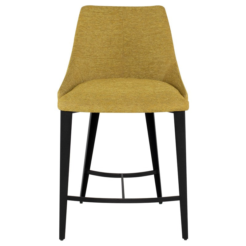 Renee Bar Stool Palm Springs Boucle/Matte Black Steel 21″ - Be Bold Furniture