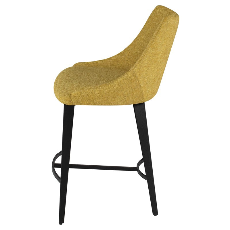 Renee Bar Stool Palm Springs Boucle/Matte Black Steel 21″ - Be Bold Furniture