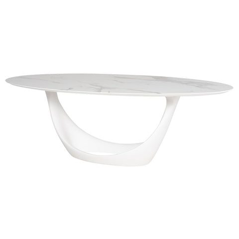 Montana Dining Table White Ceramic - Be Bold Furniture