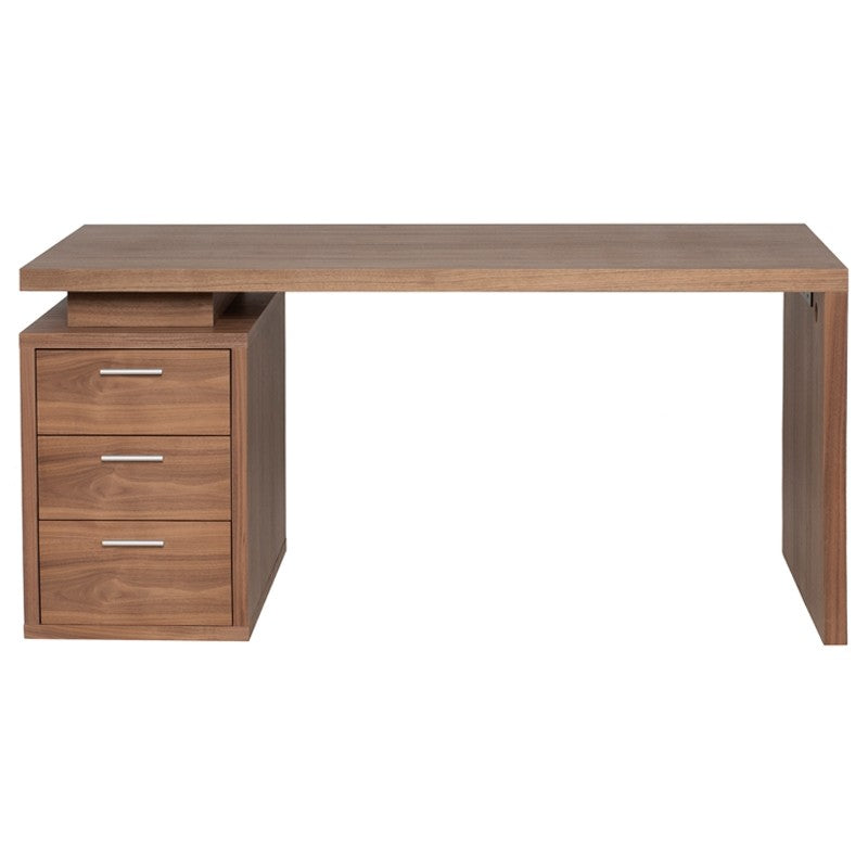 Benjamin Desk Table Walnut Veneer 63″ - Be Bold Furniture