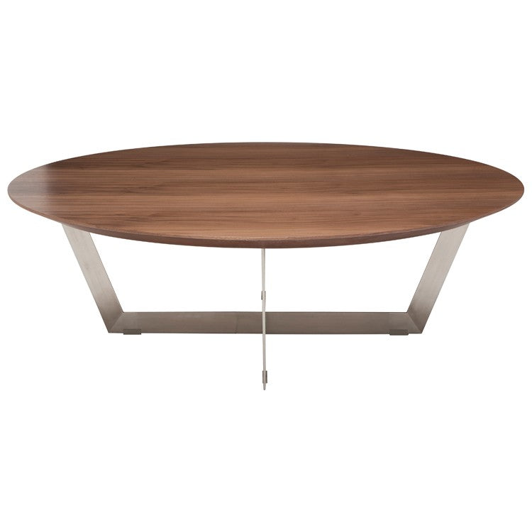 Dixon Coffee Table Walnut Veneer/Walnut Veneer 43.5″ - Be Bold Furniture