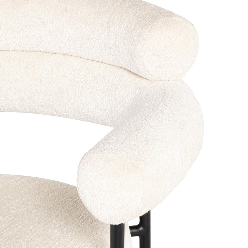 Portia Dining Chair Coconut/Matte Black 27.8″ - Be Bold Furniture