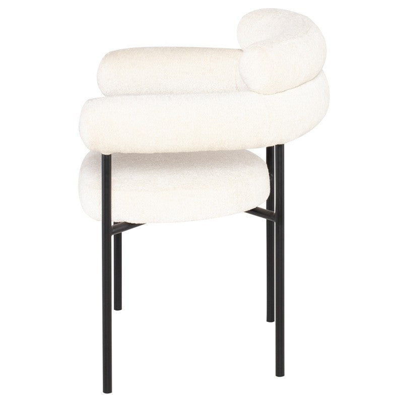 Portia Dining Chair Coconut/Matte Black 27.8″ - Be Bold Furniture