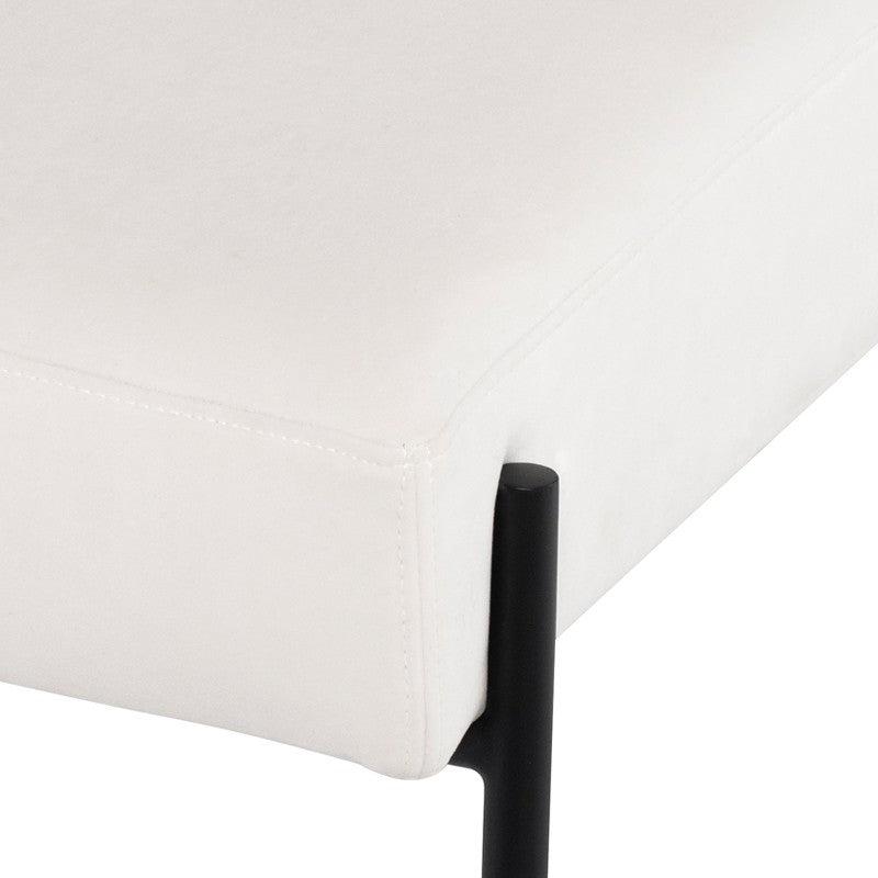 Marni Bench Buttermilk Boucle Bolster/Matte Black Frame 45″ - Be Bold Furniture