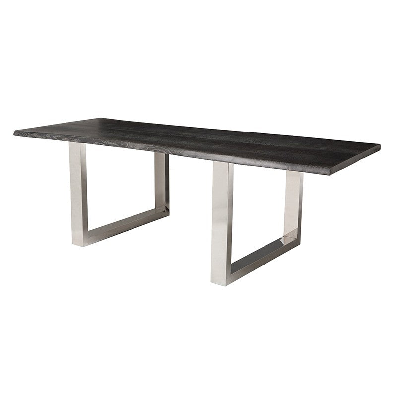 Lyon Dining Table Oxidized Grey/Polished Stainless - Be Bold Furniture