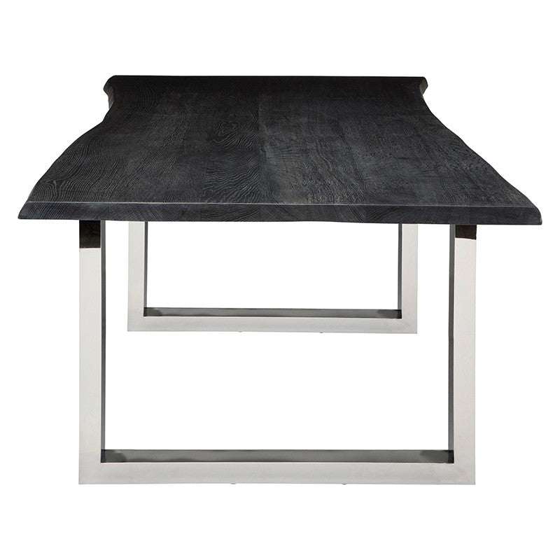 Lyon Dining Table Oxidized Grey/Polished Stainless - Be Bold Furniture