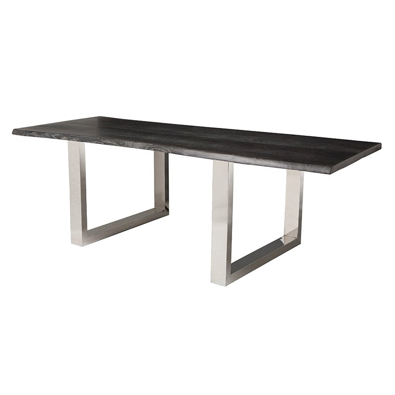 Lyon Dining Table Oxidized Grey/Polished Stainless - Be Bold Furniture
