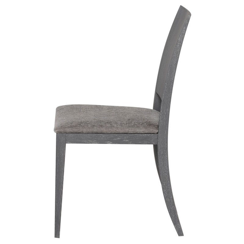 Eska Dining Chair Dark Grey Fabric/Oxidized Grey Oak 18.5″ - Be Bold Furniture