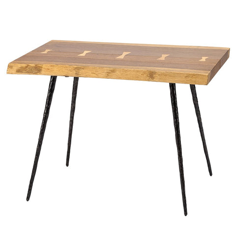 Nexa Side Table Smoked Oak/Black Cast Iron 23.8″ - Be Bold Furniture