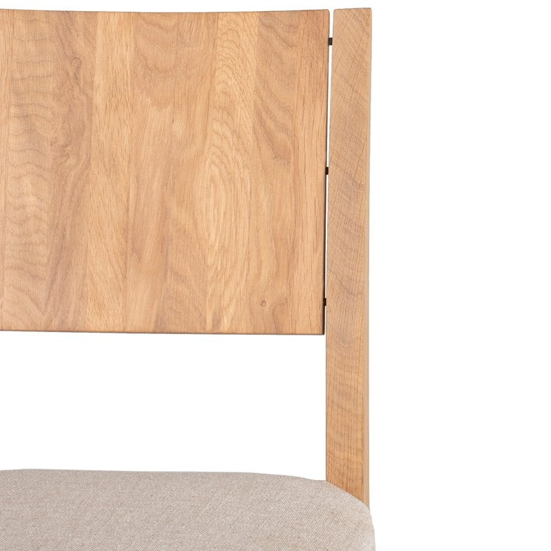 Eska Counter Stool Beige Blend Fabric/Raw Oak 16.8″ - Be Bold Furniture