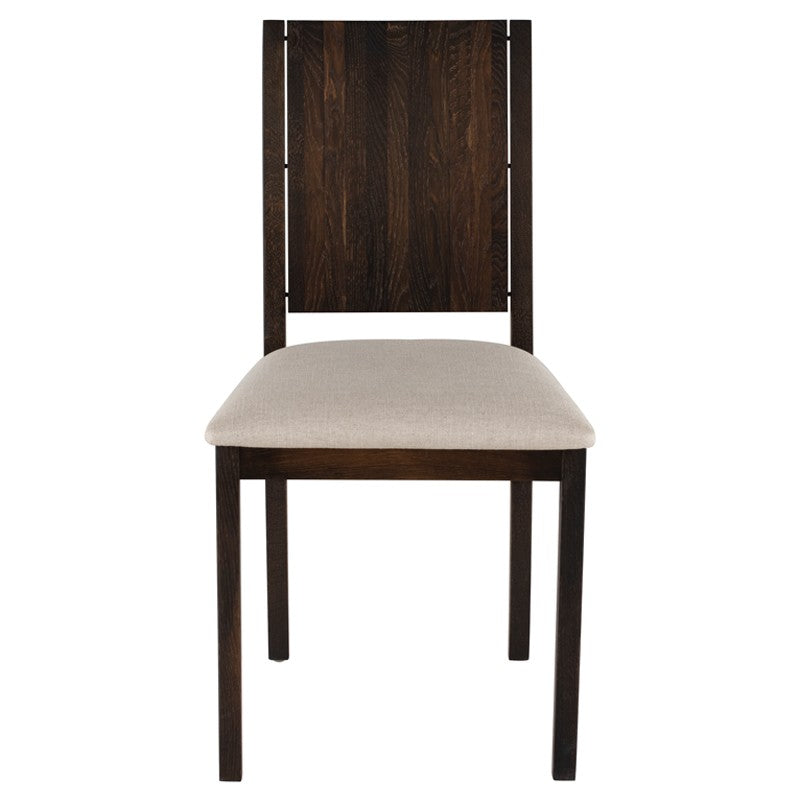 Obi Dining Chair Beige Blend Fabric/Seared Oak 18″ - Be Bold Furniture