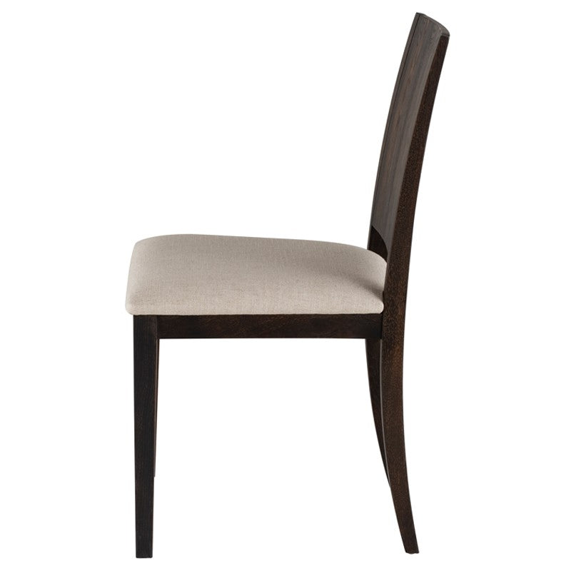 Obi Dining Chair Beige Blend Fabric/Seared Oak 18″ - Be Bold Furniture