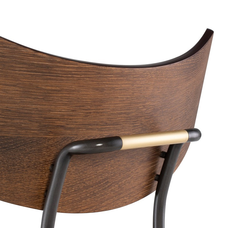 Soli Counter Stool Caramel Leather/Seared Oak Backrest 17″ - Be Bold Furniture