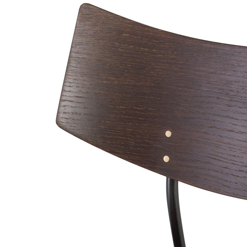 Soli Bar Stool Caramel Leather/Seared Oak Backrest 17″ - Be Bold Furniture