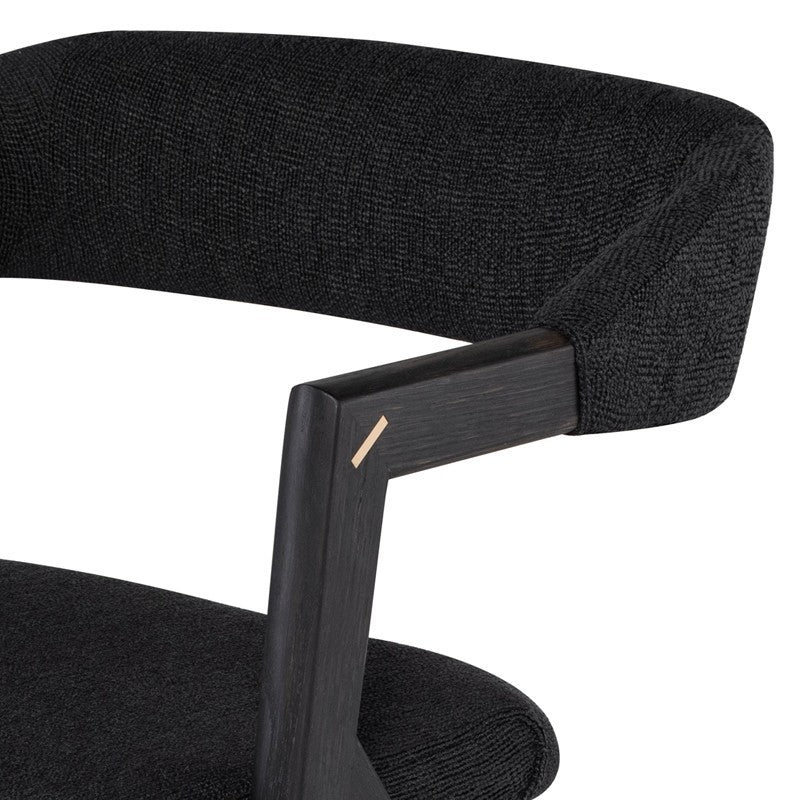 Anita Dining Chair Activated Charcoal Boucle/Seared Oak Frame 21.3″ - Be Bold Furniture