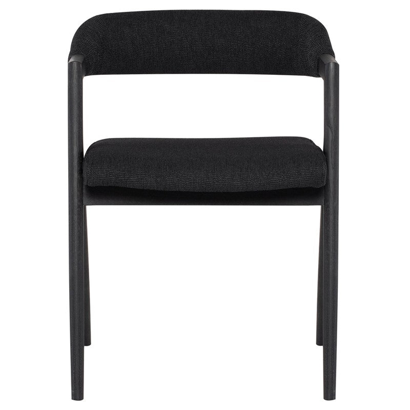 Anita Dining Chair Activated Charcoal Boucle/Seared Oak Frame 21.3″ - Be Bold Furniture