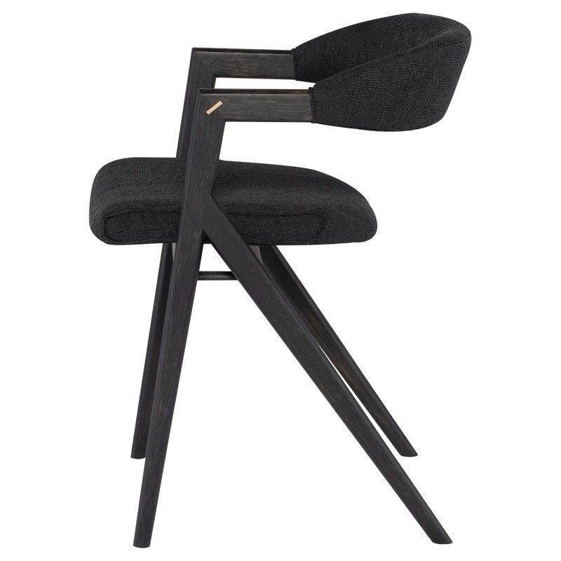 Anita Dining Chair Activated Charcoal Boucle/Seared Oak Frame 21.3″ - Be Bold Furniture