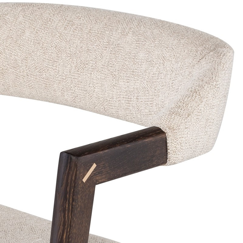 Anita Dining Chair Shell Boucle/Seared Oak Frame 21.3″ - Be Bold Furniture