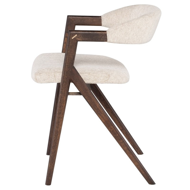 Anita Dining Chair Shell Boucle/Seared Oak Frame 21.3″ - Be Bold Furniture