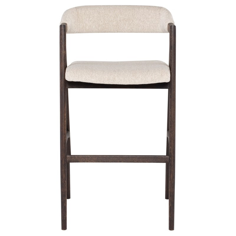 Anita Counter Stool Shell Boucle/Seared Oak 21.8″ - Be Bold Furniture