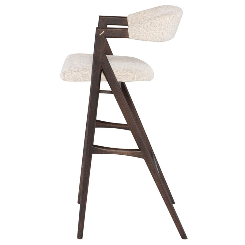 Anita Counter Stool Shell Boucle/Seared Oak 21.8″ - Be Bold Furniture
