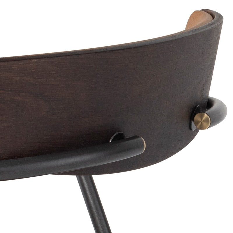 Gianni Counter Stool Desert Leather/Black Steel 21.5″ - Be Bold Furniture
