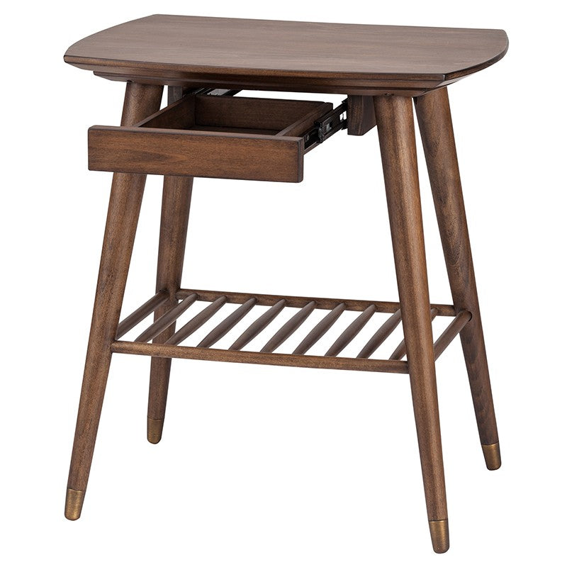 Ari Side Table Walnut Stained Poplar 20.8″ - Be Bold Furniture
